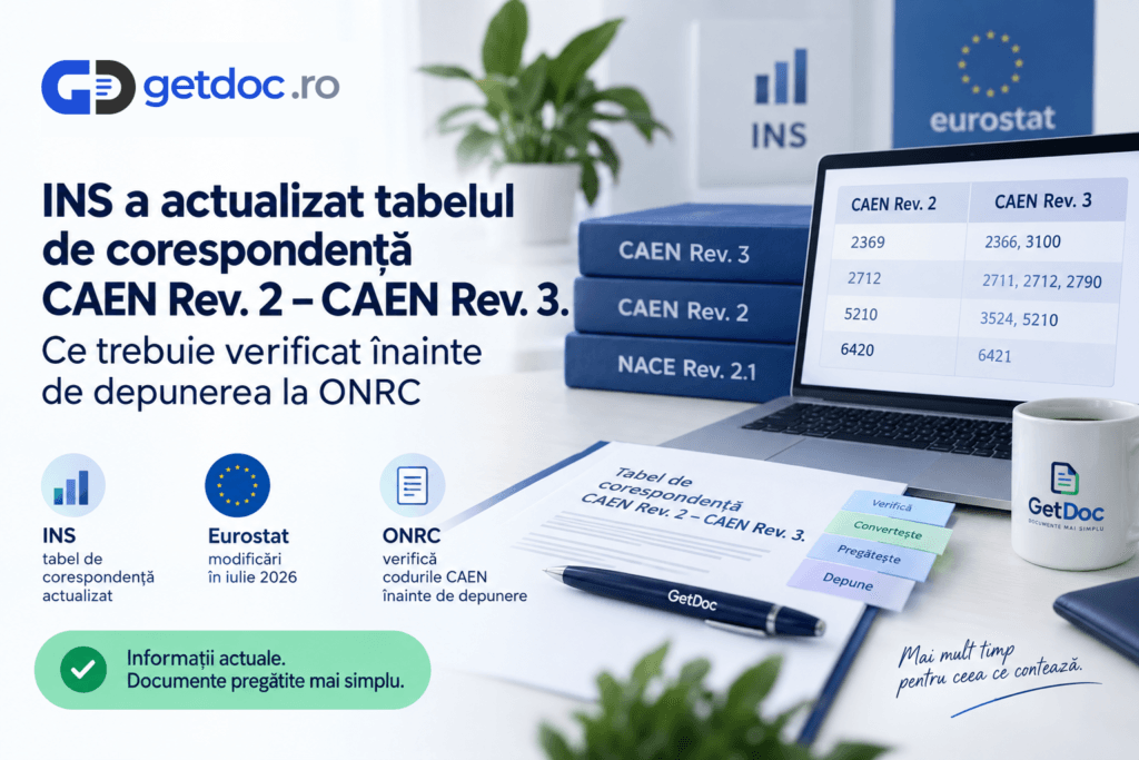 ins a actualizat nomenclatorul caen rev3