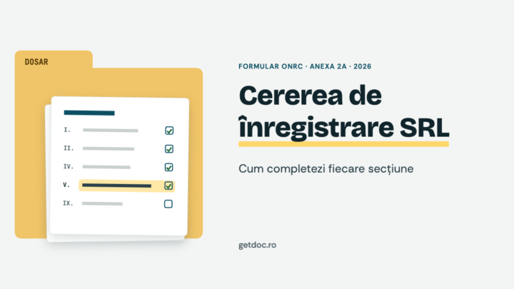 cererea de inregistrare srl anexa 2a 2026