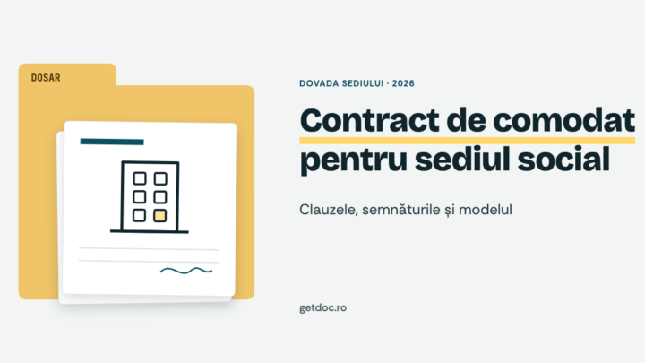contract de comodat sediu social srl 2026
