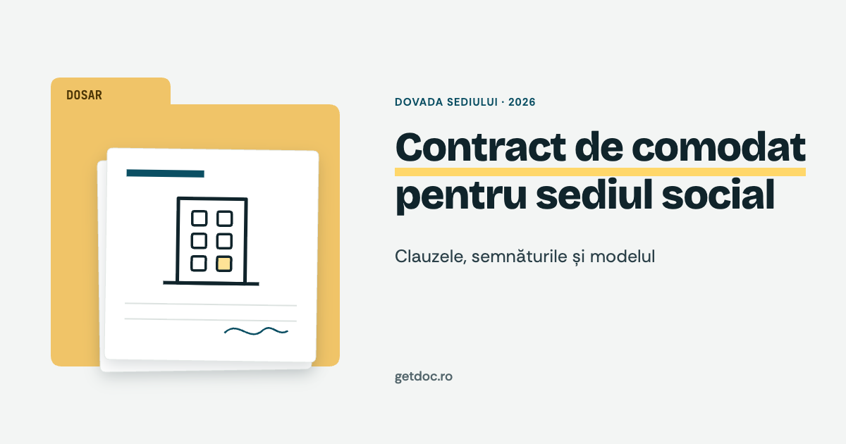 Contract de comodat pentru sediul social al SRL: clauzele, semnăturile și modelul